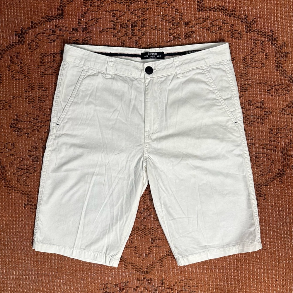 BERSHKA Men’s White Chino Shorts